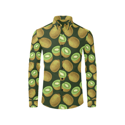 Kiwi Pattern Print Design KW04 Men's Long Sleeve Shirt