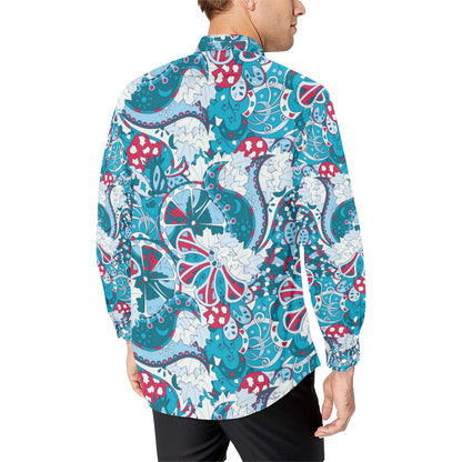 Funky Retro Pattern Print Design A05 Men's Long Sleeve Shirt