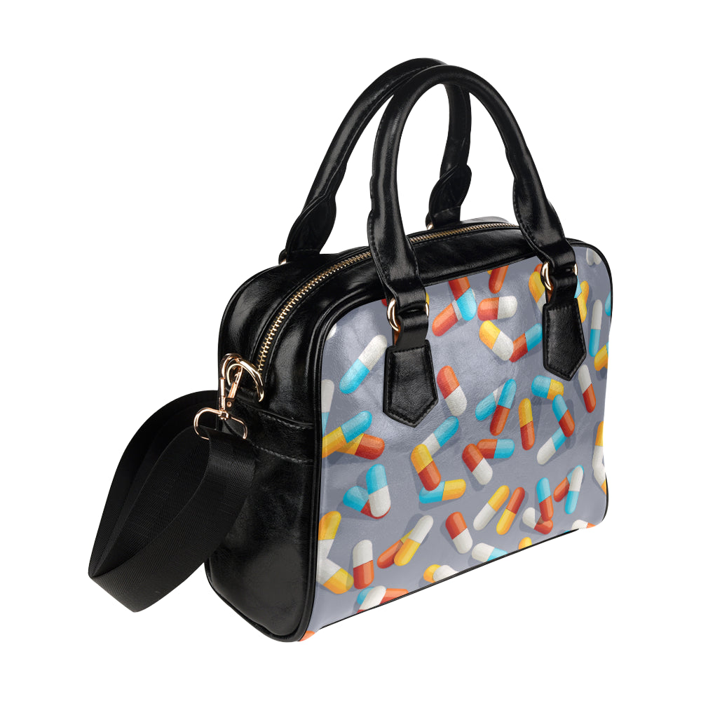 Pill Pattern Print Design A01 Shoulder Handbag