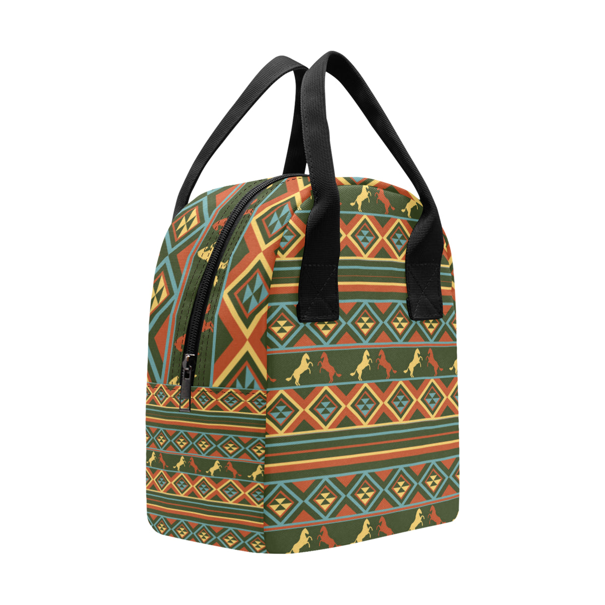 Horse Western Pattern Insulated Lunch Bag