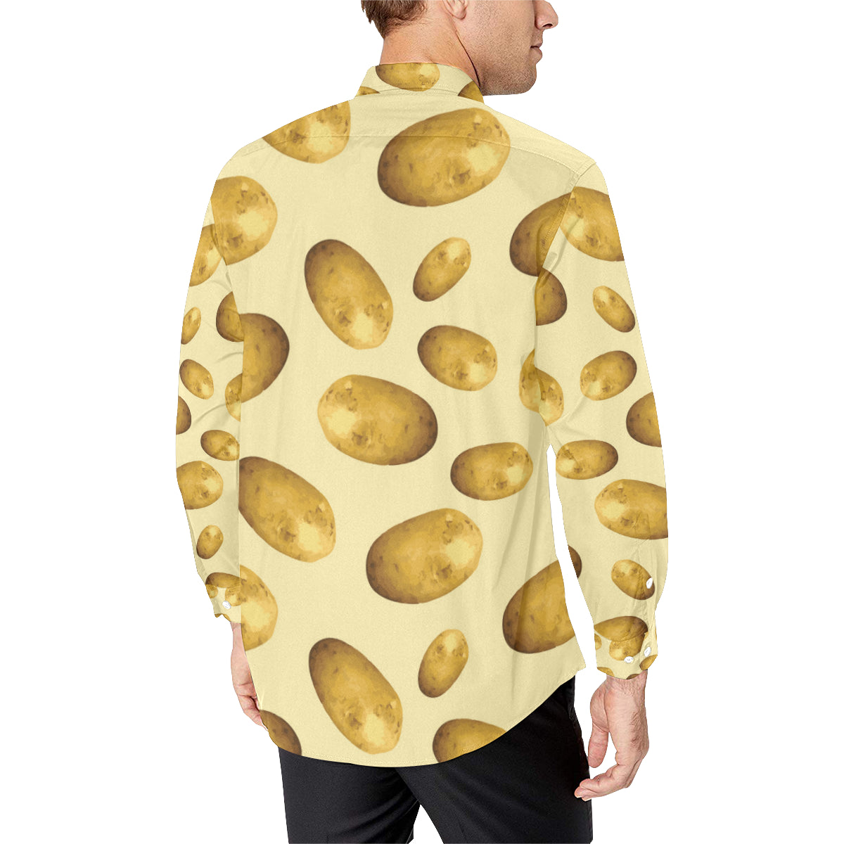 Potato Pattern Print Design A01 Men's Long Sleeve Shirt