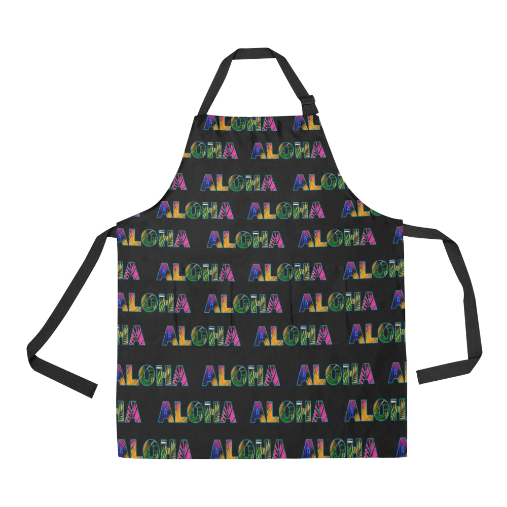 Aloha Hawaii Neon Apron with Pocket