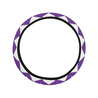 Chevron Purple Pattern Print Design 03 Steering Wheel Cover with Elastic Edge
