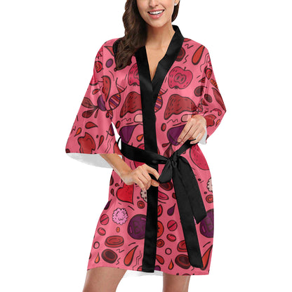 Phlebotomist Pattern Print Design A01 Women's Short Kimono