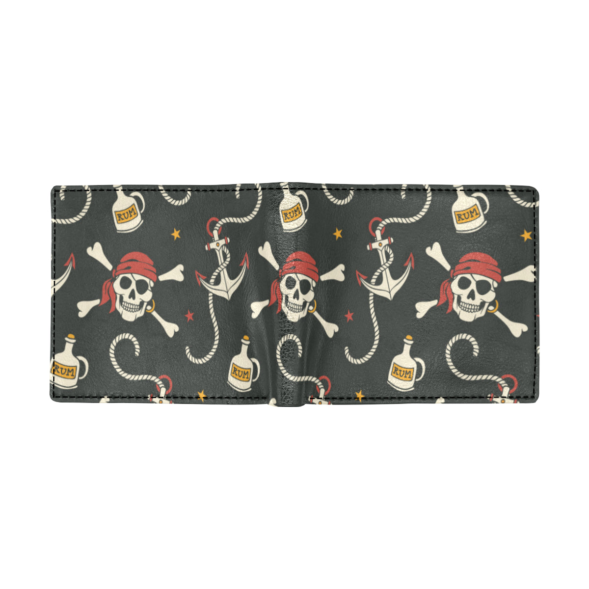 Pirate Pattern Print Design A02 Men's ID Card Wallet