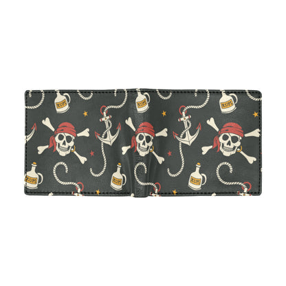 Pirate Pattern Print Design A02 Men's ID Card Wallet