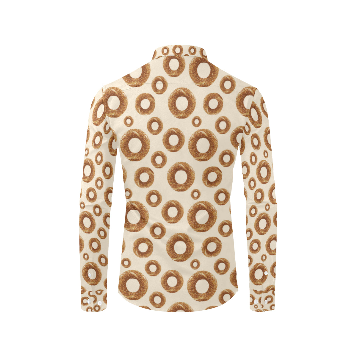 Bagel Pattern Print Design 01 Men's Long Sleeve Shirt