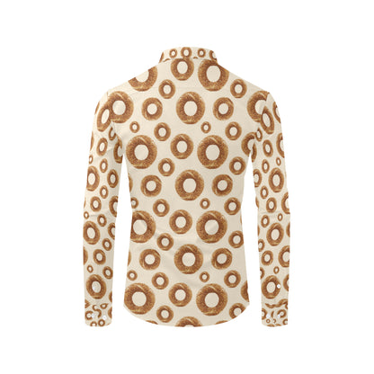 Bagel Pattern Print Design 01 Men's Long Sleeve Shirt