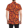 Flame Fire Print Pattern Men's Short Sleeve Button Up Shirt