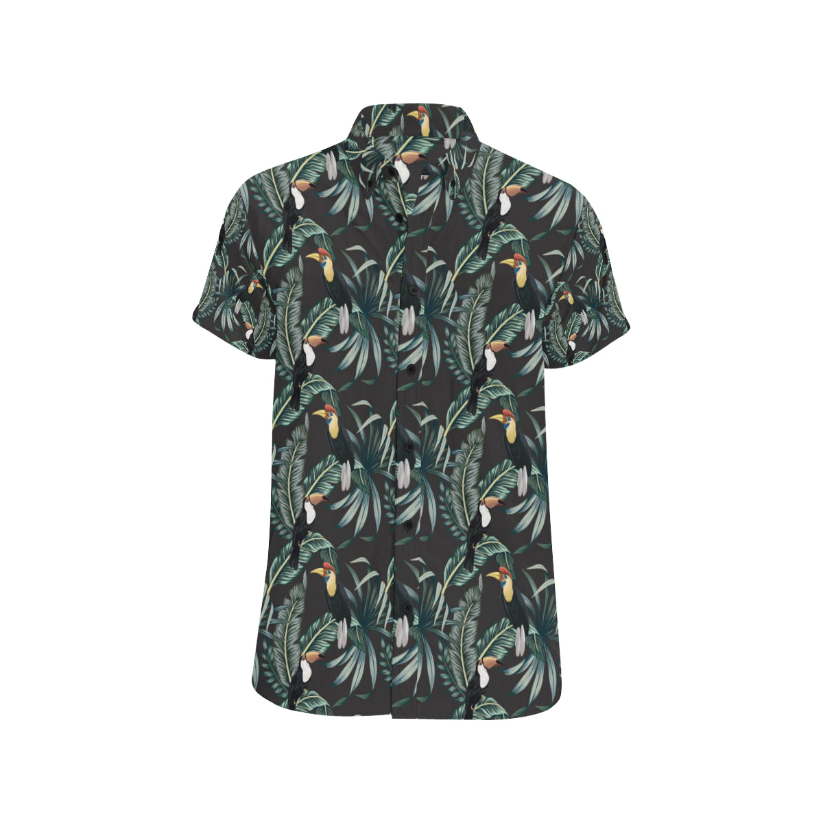 Rainforest Pattern Print Design RF06 Men's Short Sleeve Button Up Shirt