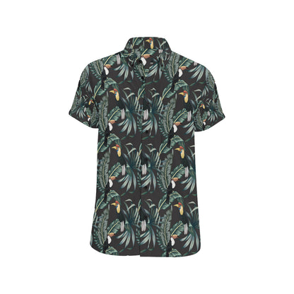 Rainforest Pattern Print Design RF06 Men's Short Sleeve Button Up Shirt
