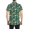 Giraffe Jungle Design Print Men's Short Sleeve Button Up Shirt