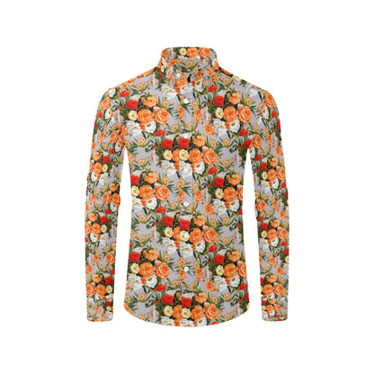 Lisianthus Pattern Print Design LT04 Men's Long Sleeve Shirt
