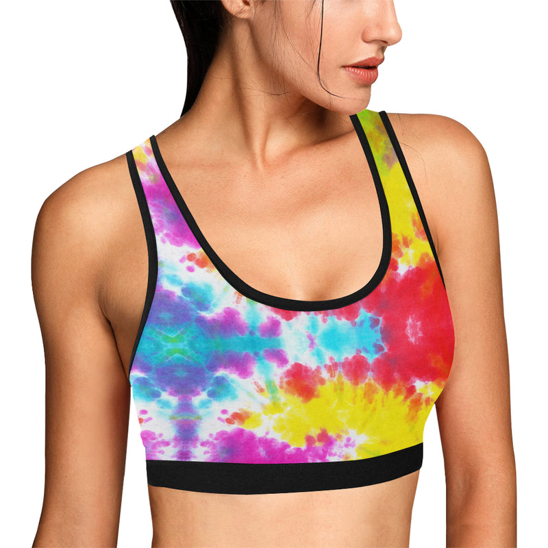 Tie Dye Rainbow Themed Print Sports Bra