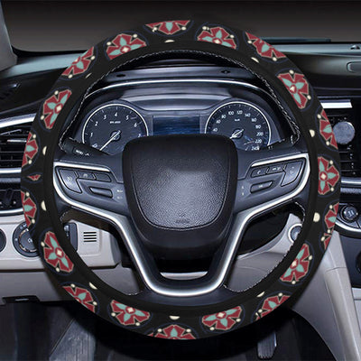 Ethnic Dot Style Print Pattern Steering Wheel Cover with Elastic Edge