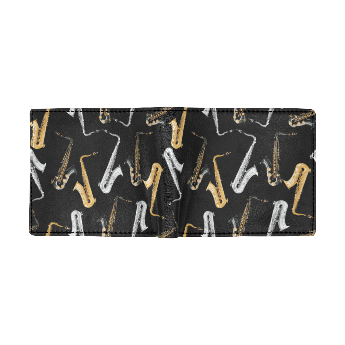 Saxophone Pattern Print Design 01 Men's ID Card Wallet