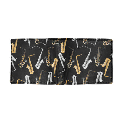 Saxophone Pattern Print Design 01 Men's ID Card Wallet