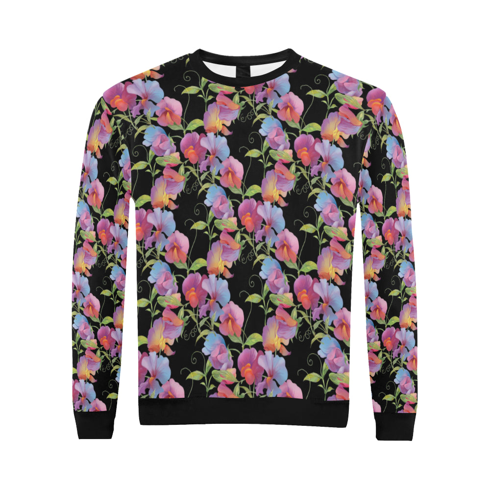 Peony Pattern Print Design PE012 Men Long Sleeve Sweatshirt