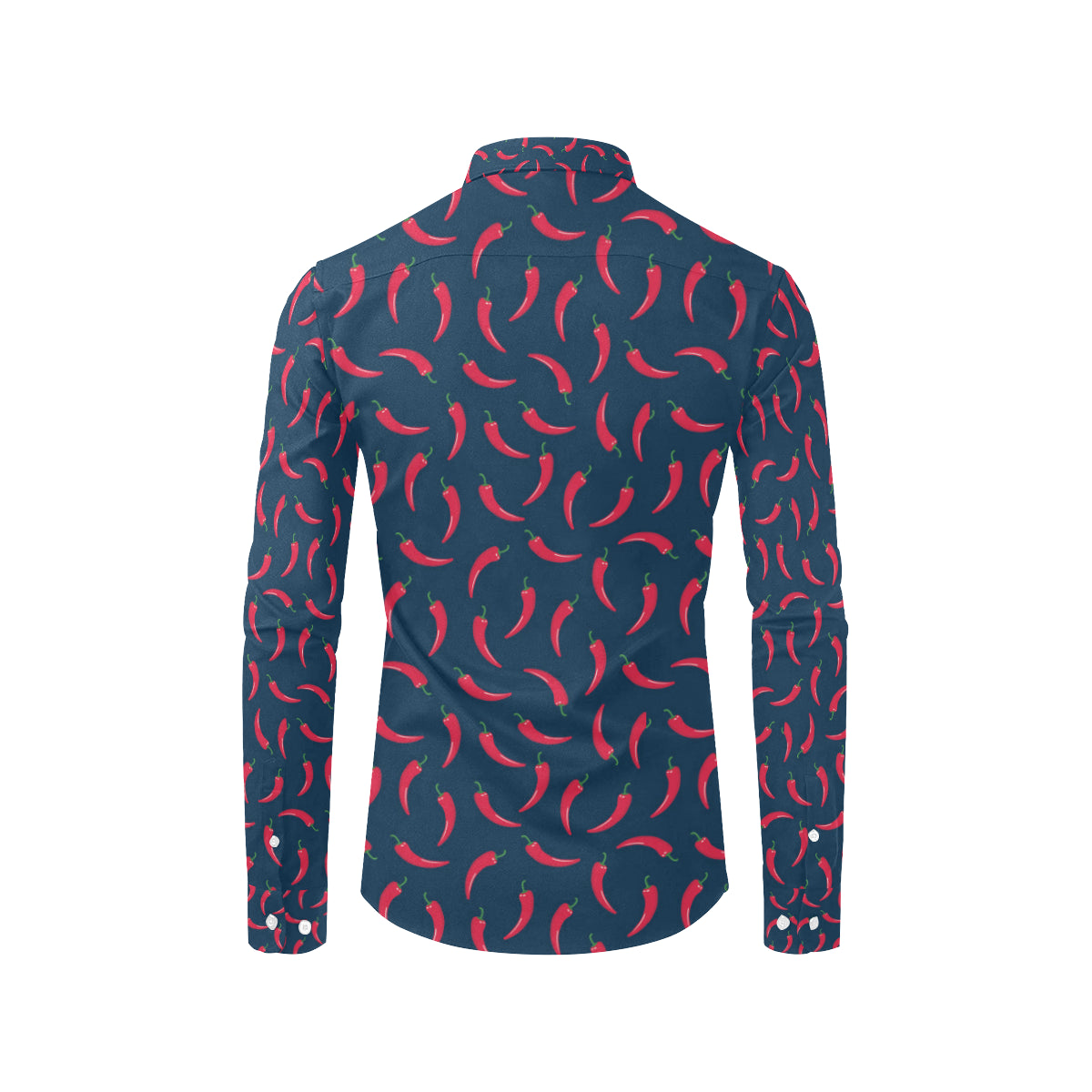 Chilli Pepper Pattern Print Design 03 Men's Long Sleeve Shirt