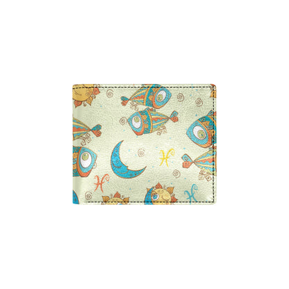 Pisces Pattern Print Design A03 Men's ID Card Wallet