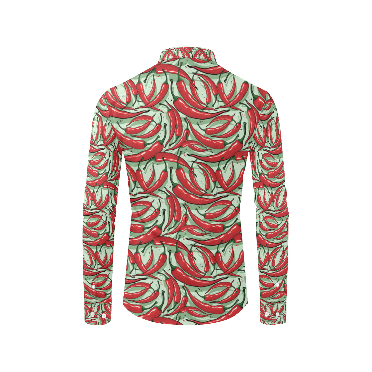 Chilli Pepper Pattern Print Design 04 Men's Long Sleeve Shirt
