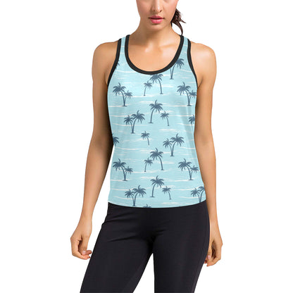 Palm Tree Pattern Print Design PT04 Women's Racerback Tank Top