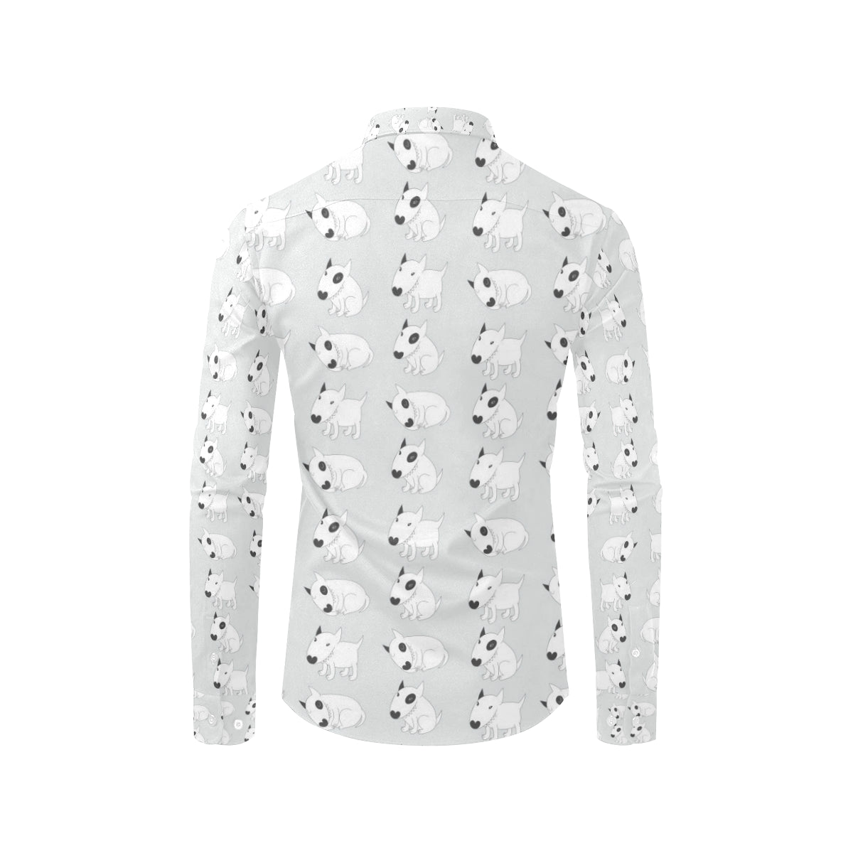 Bull Terrier hand draw Print Pattern Men's Long Sleeve Shirt