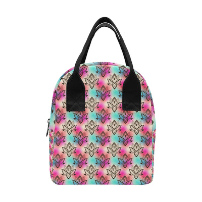 lotus Boho Pattern Print Design LO02 Insulated Lunch Bag