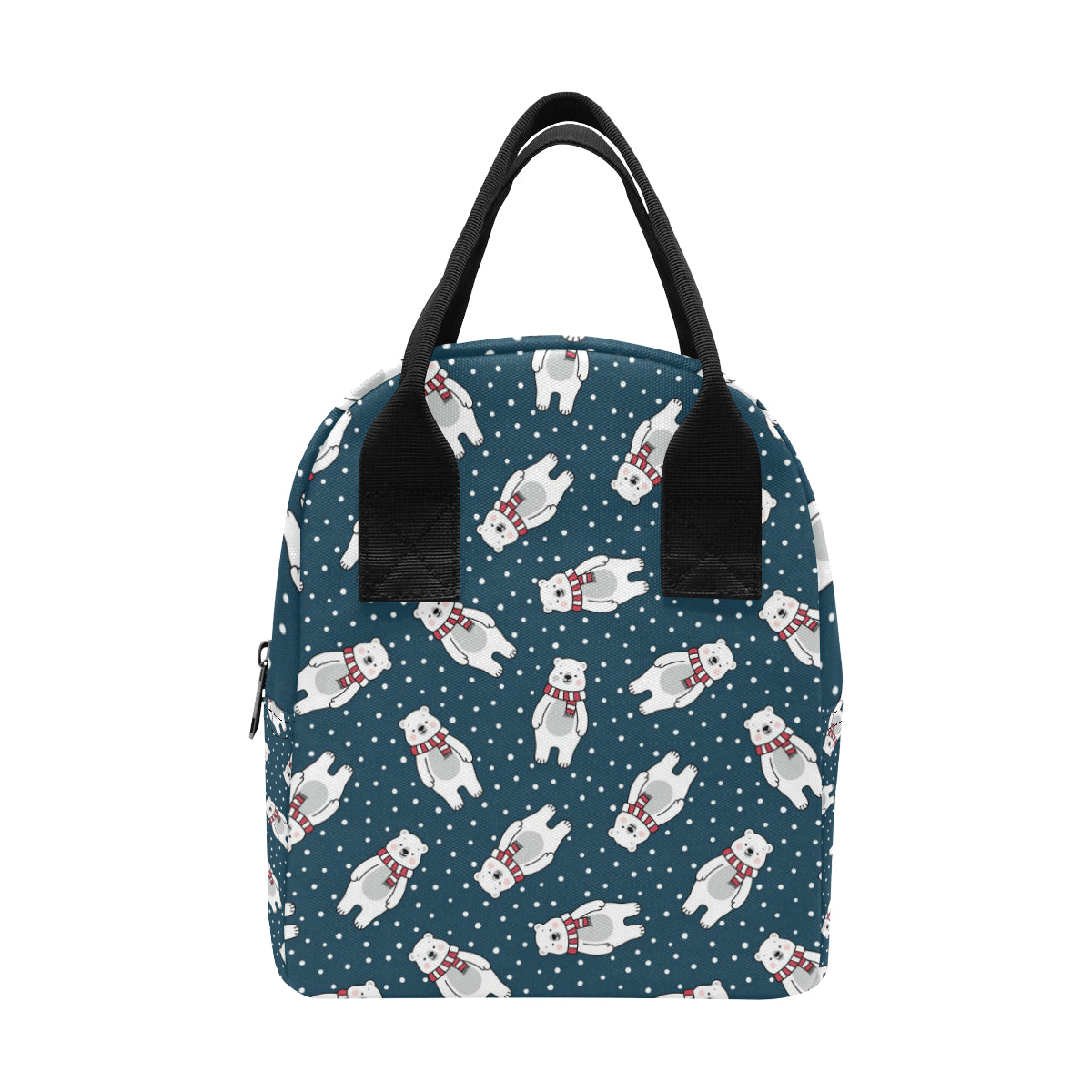 Polar Bear Pattern Print Design PB05 Insulated Lunch Bag