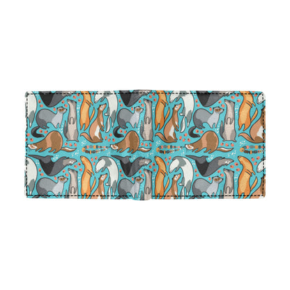 Ferret Pattern Print Design 03 Men's ID Card Wallet