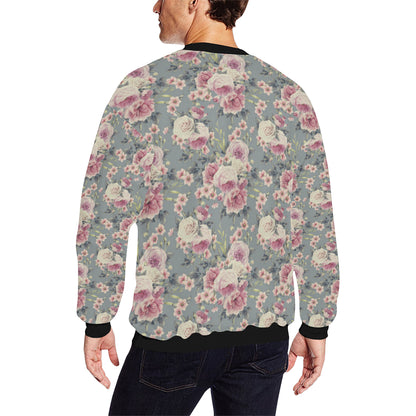 Peony Pattern Print Design PE05 Men Long Sleeve Sweatshirt
