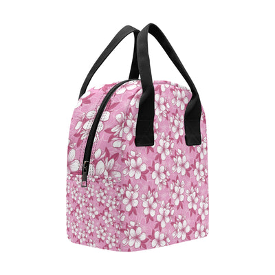 Cherry Blossom Pattern Print Design CB02 Insulated Lunch Bag