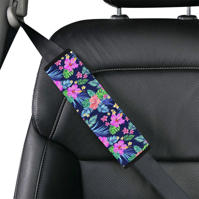 Neon Hibiscus Pattern Print Design HB016 Car Seat Belt Cover