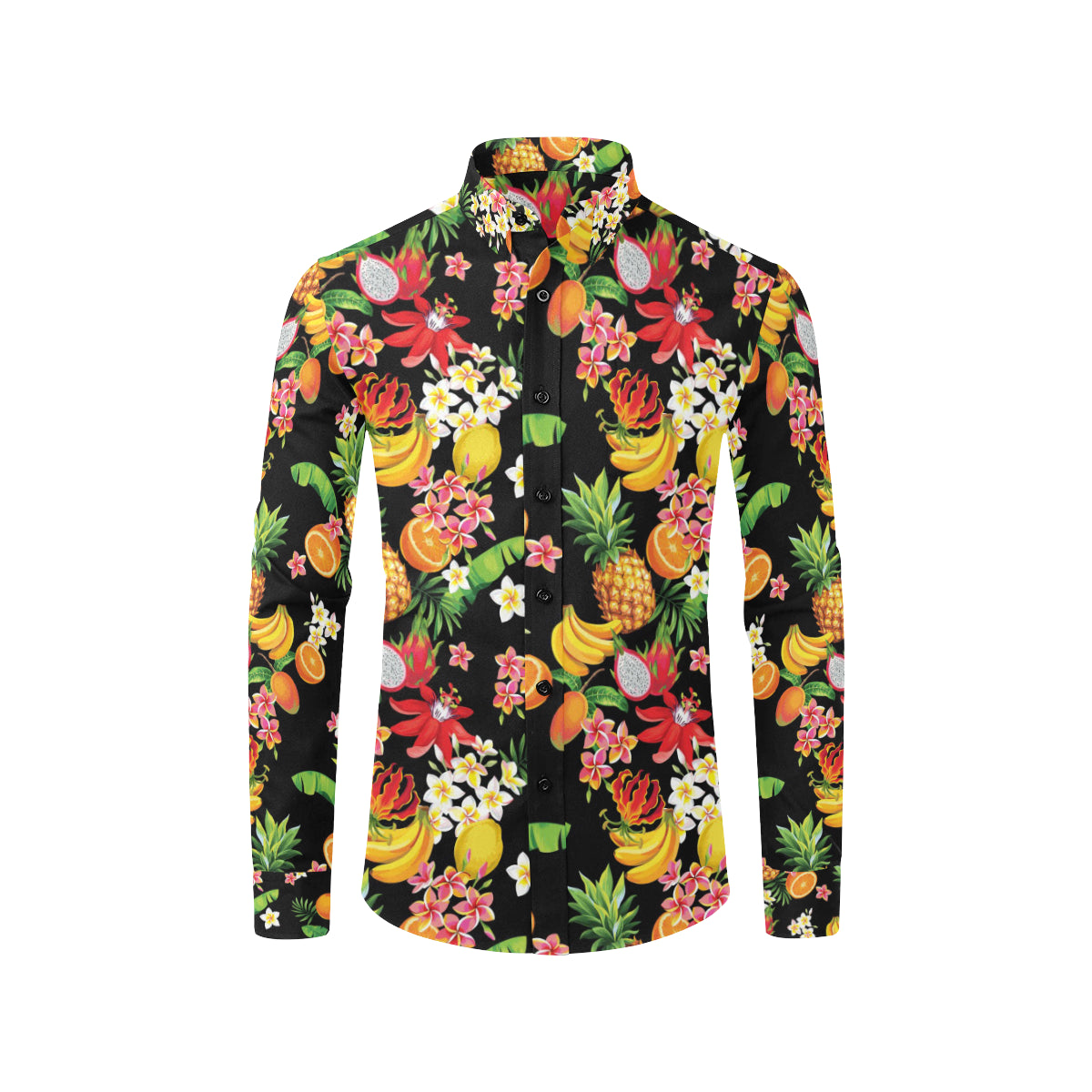 Tropical Fruits Pattern Print Design TF02 Men's Long Sleeve Shirt