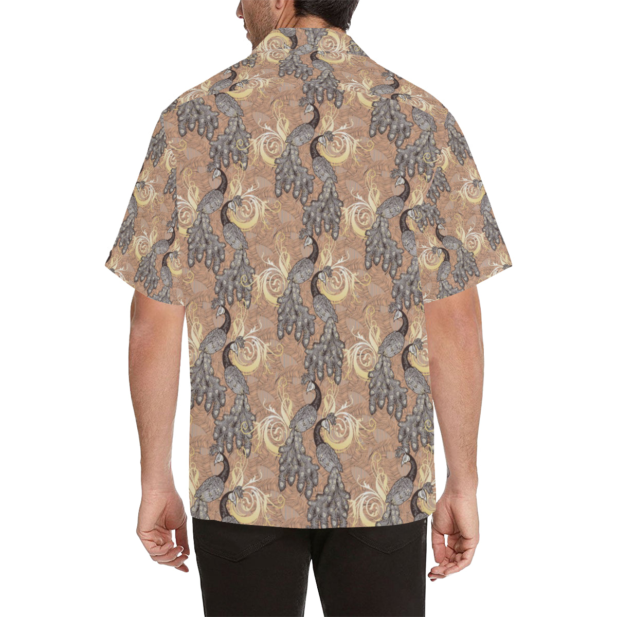 Peacock Pattern Print Design A05 Men's Hawaiian Shirt