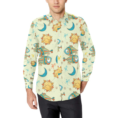 Pisces Pattern Print Design A03 Men's Long Sleeve Shirt