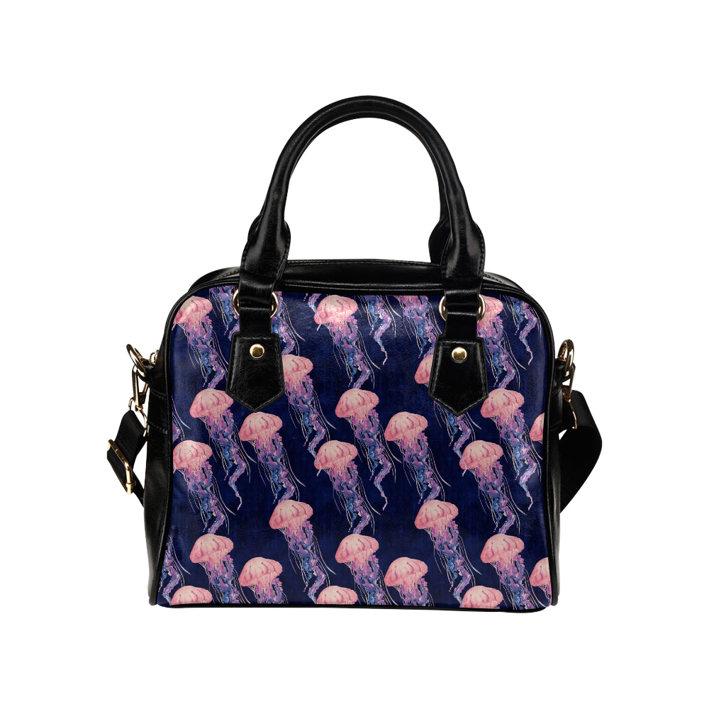 Jellyfish Pattern Print Design 03 Shoulder Handbag