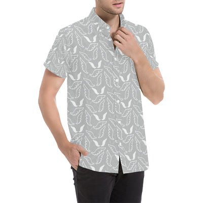 Angel Wings Pattern Print Design 01 Men's Short Sleeve Button Up Shirt