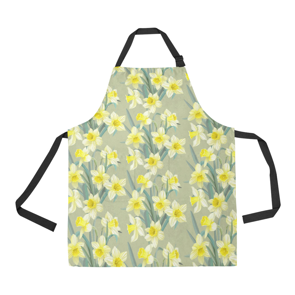 Daffodils Pattern Print Design DF01 Apron with Pocket