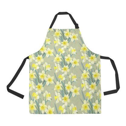 Daffodils Pattern Print Design DF01 Apron with Pocket