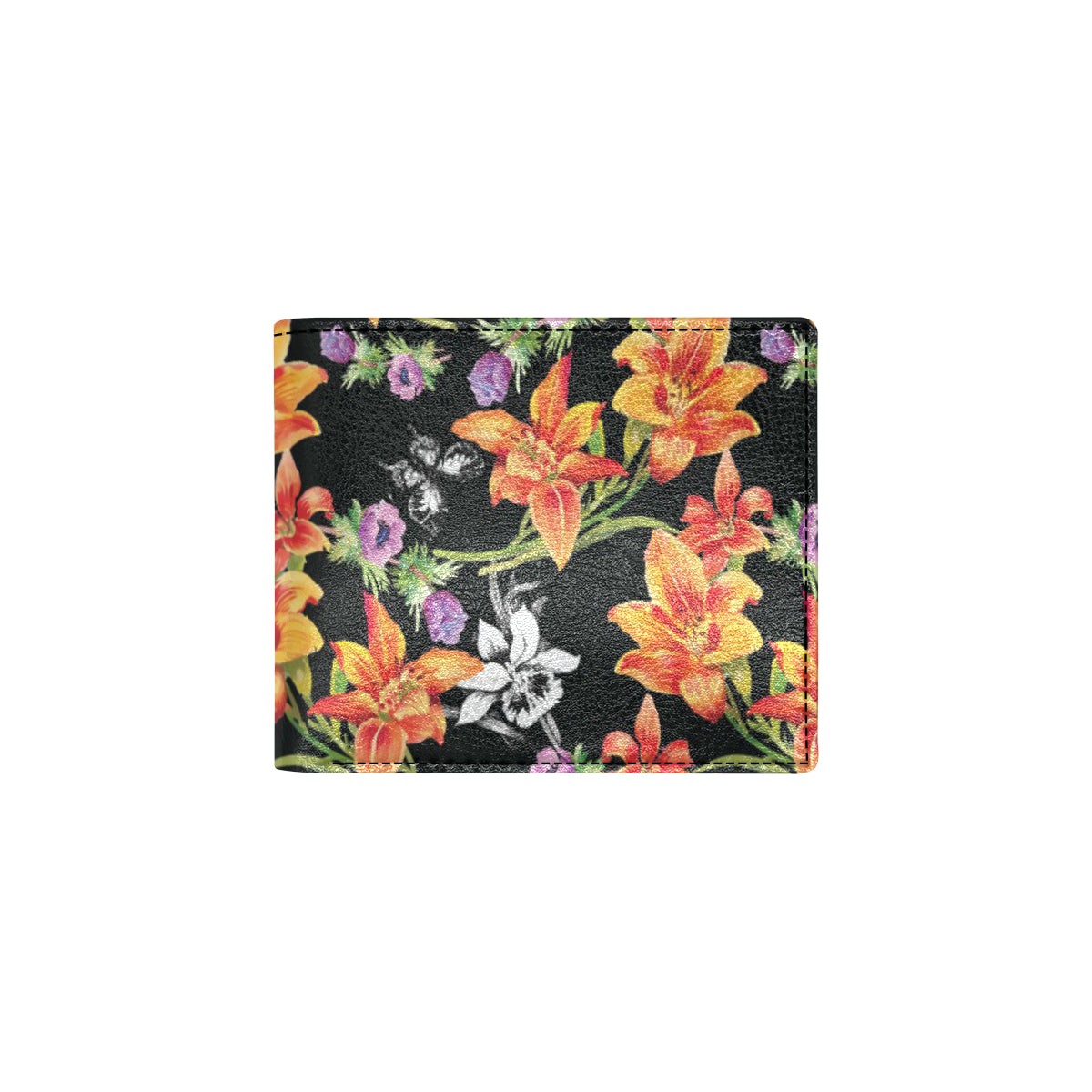 Tropical Flower Pattern Print Design TF02 Men's ID Card Wallet