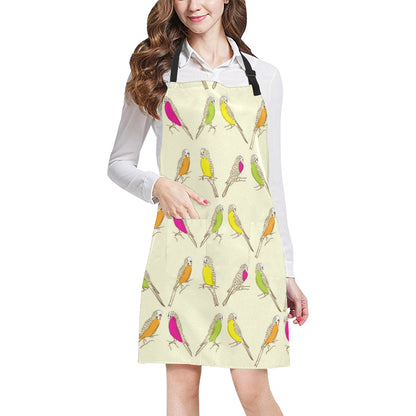 Parakeet Pattern Print Design A01 Apron with Pocket