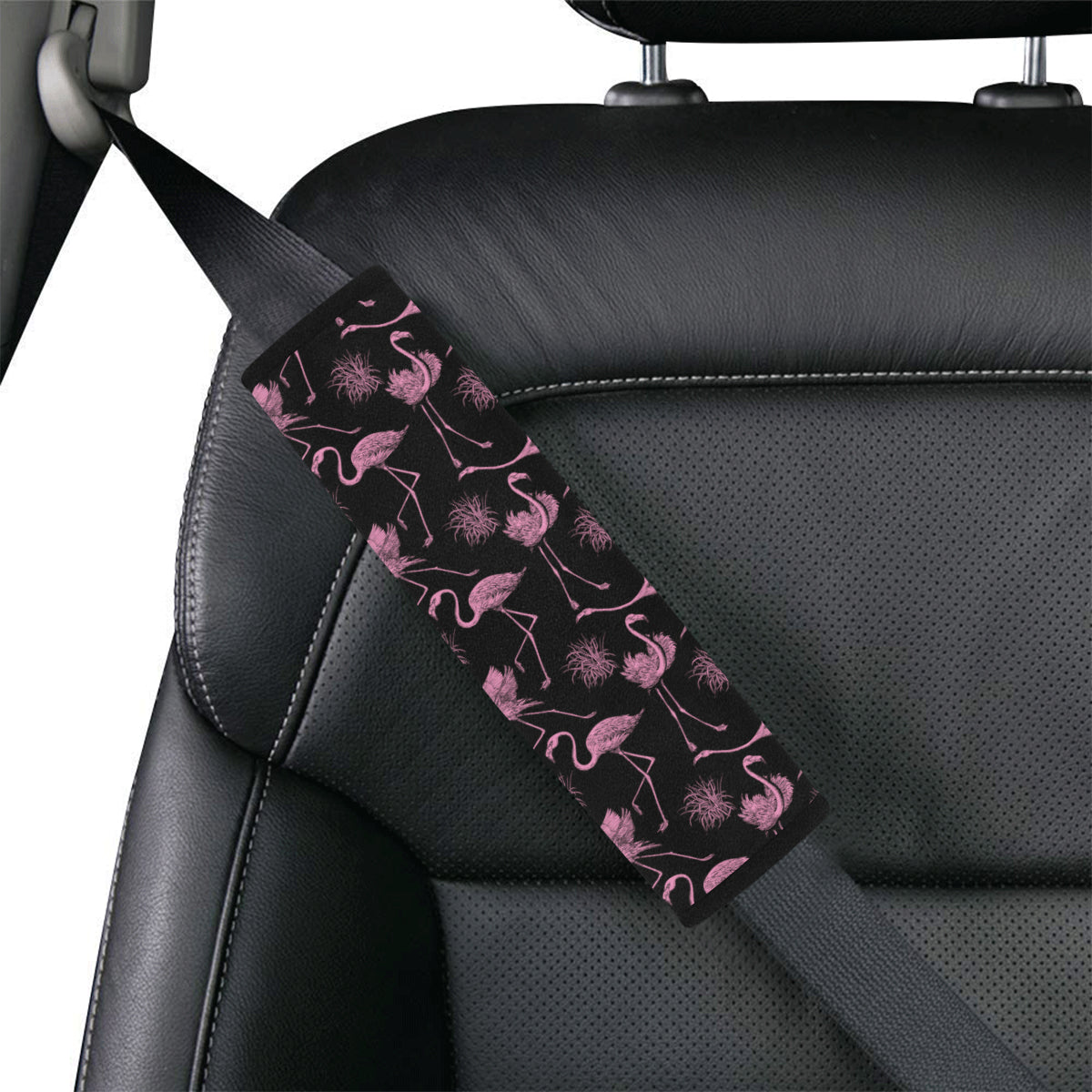 Flamingo Pink Print Pattern Car Seat Belt Cover