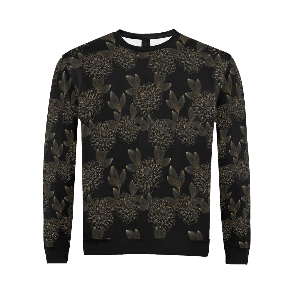 Dahlia Pattern Print Design DH04 Men Long Sleeve Sweatshirt