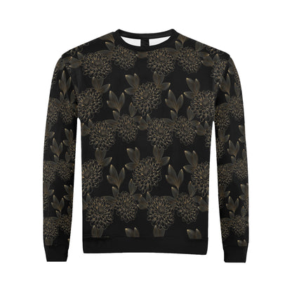 Dahlia Pattern Print Design DH04 Men Long Sleeve Sweatshirt