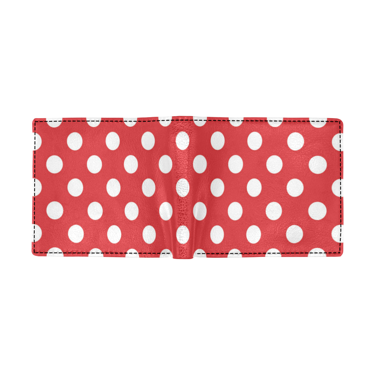 Polka Dot Red Pattern Print Design 04 Men's ID Card Wallet