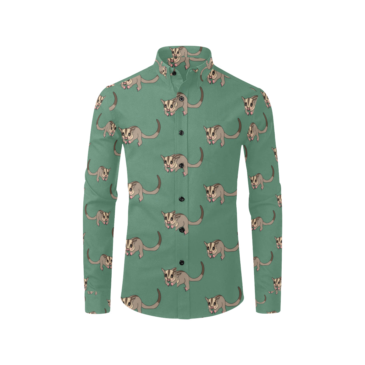 Sugar Glider Pattern Print Design 01 Men's Long Sleeve Shirt