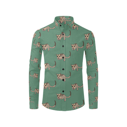 Sugar Glider Pattern Print Design 01 Men's Long Sleeve Shirt
