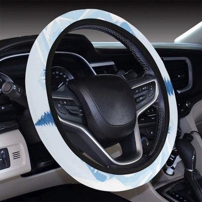 Mountain Pattern Print Design 03 Steering Wheel Cover with Elastic Edge