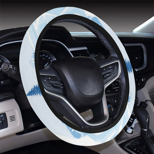 Mountain Pattern Print Design 03 Steering Wheel Cover with Elastic Edge